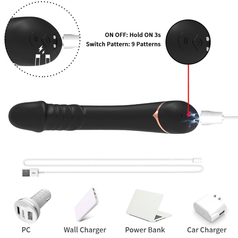 ARMONY - DILDO VIBRATOR SILICONE BLACK - NOCTURNA DESIRES