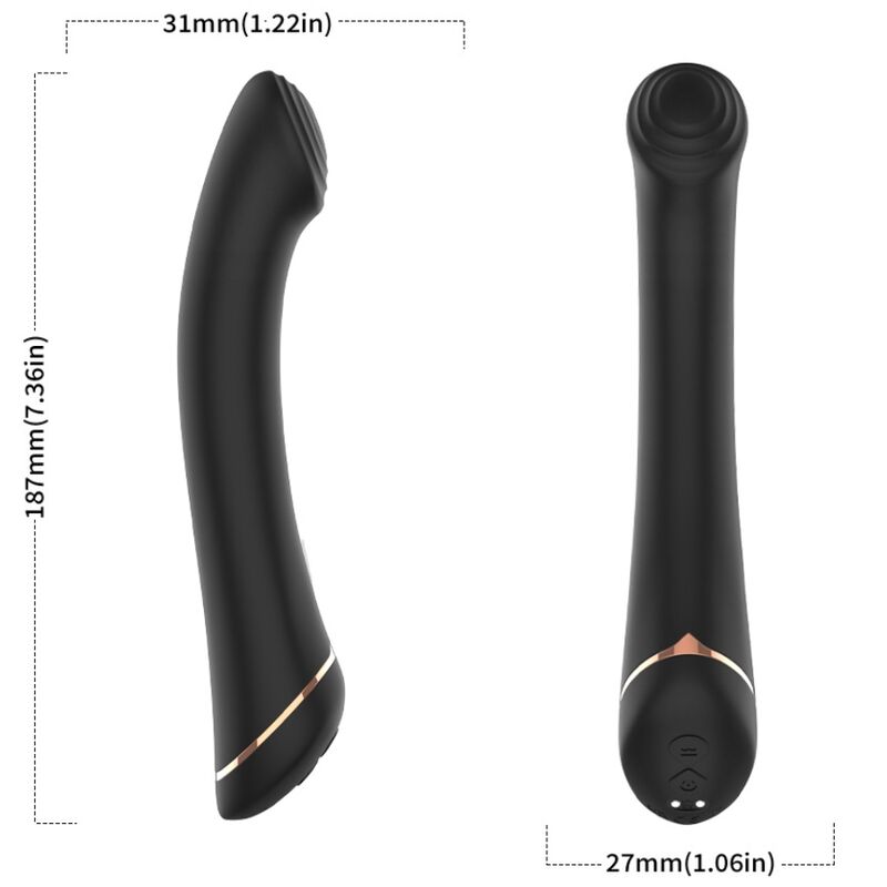 ARMONY - VIBRATOR FALT HEAD SILICONE BLACK - NOCTURNA DESIRES