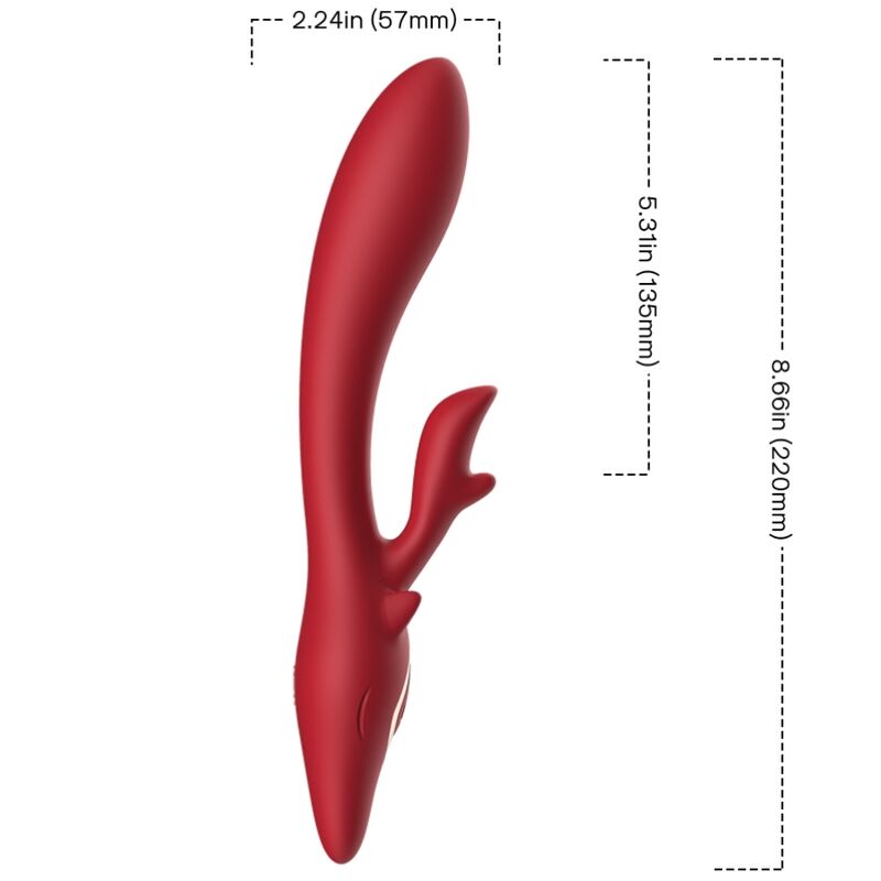 ARMONY - ELK VIBRATOR RABBIT CURVED RED - NOCTURNA DESIRES