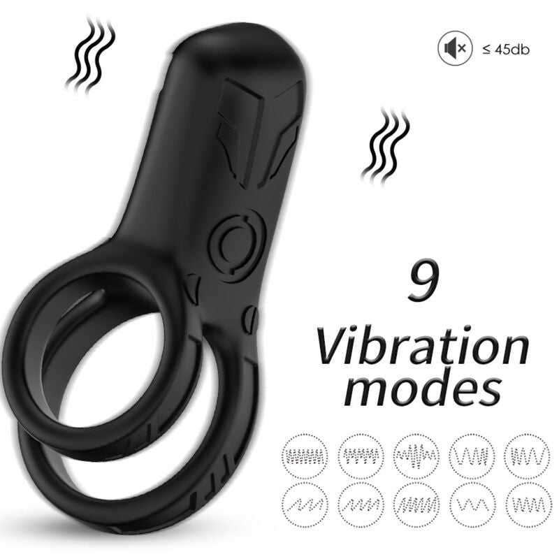 ARMONY - DOUBLE RING VIBRATOR BLACK - NOCTURNA DESIRES