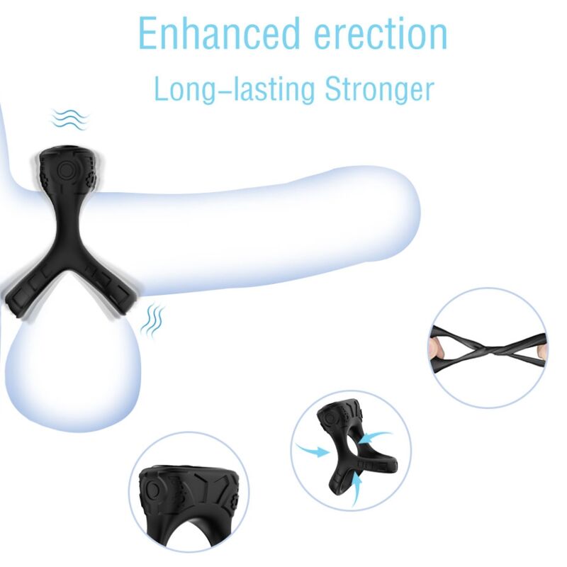 ARMONY - RING VIBRATOR & MULTIPOSITION BLACK - NOCTURNA DESIRES