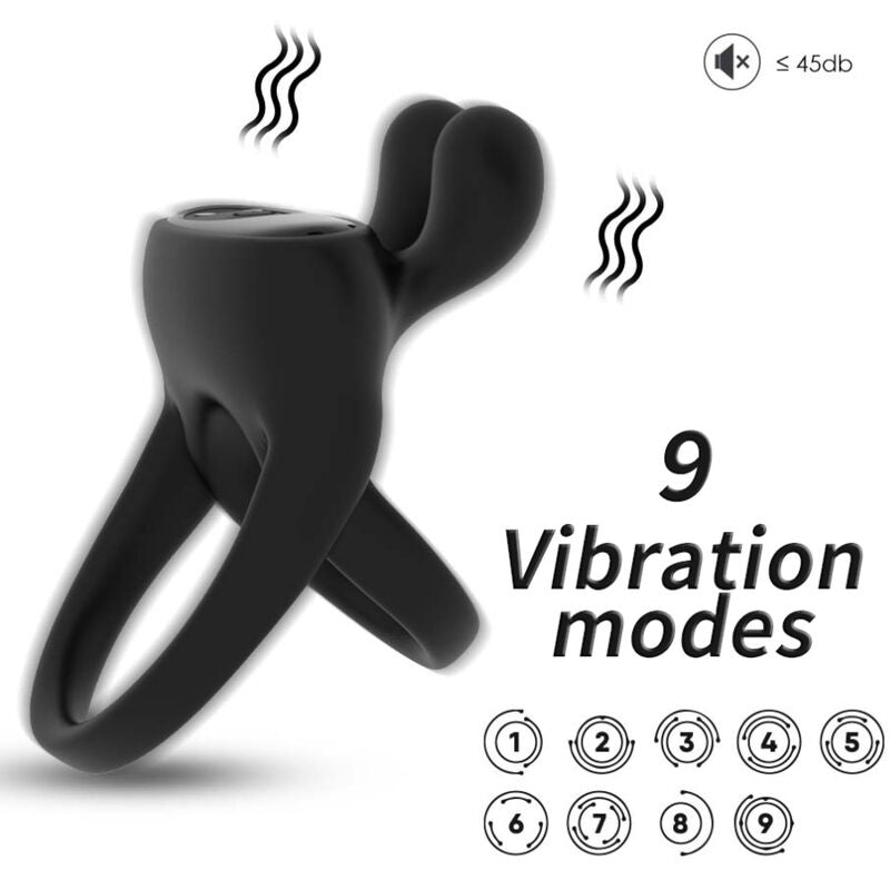 ARMONY - RING VIBRATOR RABBIT BLACK - NOCTURNA DESIRES