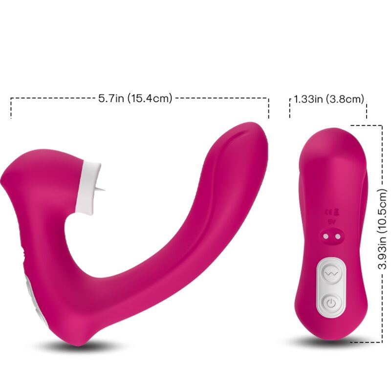 ARMONY - SECRETKISS LICKING VIBRATING CLIT & VIBRATOR CURVED FUCHSIA - NOCTURNA DESIRES