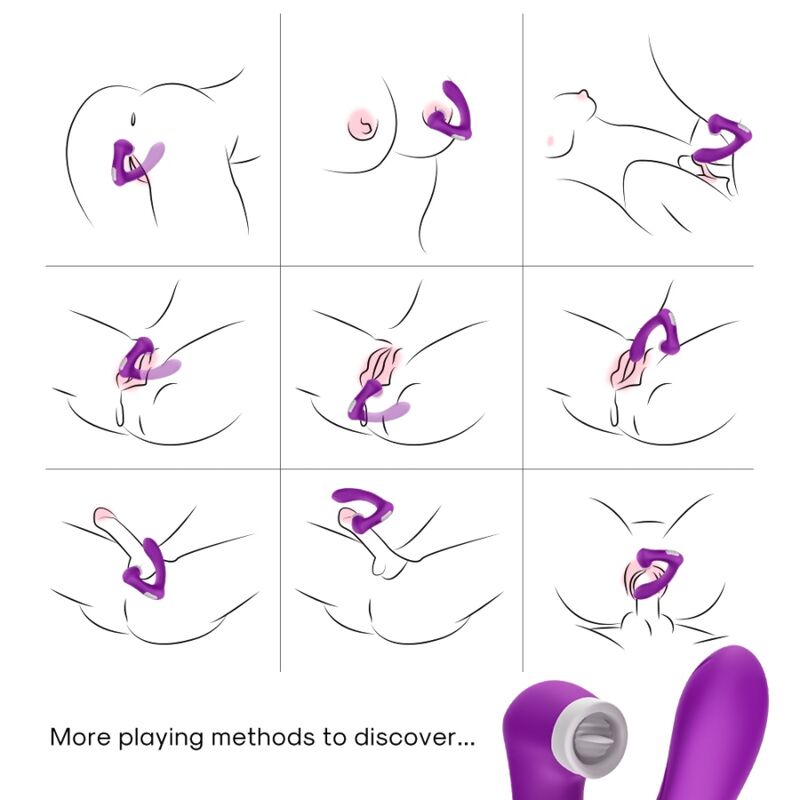 ARMONY - SECRETKISS LICKING VIBRATING CLIT & VIBRATOR CURVED PURPLE - NOCTURNA DESIRES