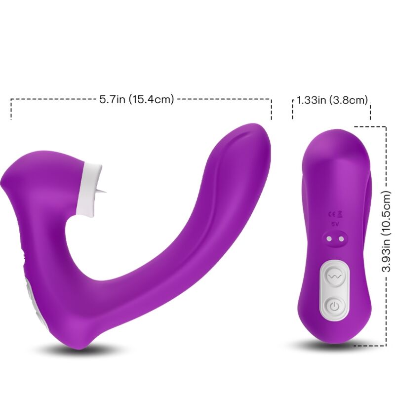 ARMONY - SECRETKISS LICKING VIBRATING CLIT & VIBRATOR CURVED PURPLE - NOCTURNA DESIRES