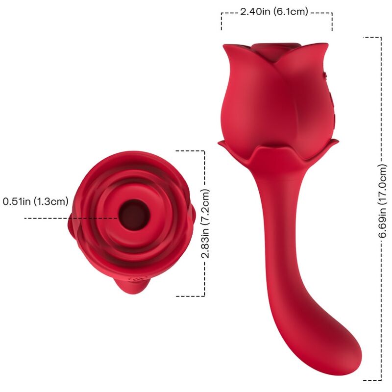 ARMONY - ROSELOVER CLITORIS SUCTION & STIMULATOR RED - NOCTURNA DESIRES
