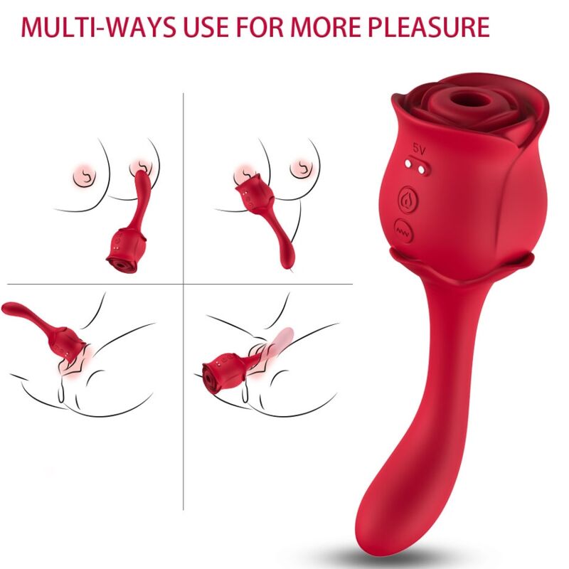 ARMONY - ROSELOVER CLITORIS SUCTION & STIMULATOR RED - NOCTURNA DESIRES