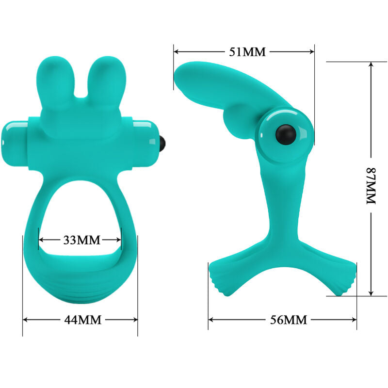 PRETTY LOVE - DANTE GREEN RABBIT VIBRATOR RING - NOCTURNA DESIRES