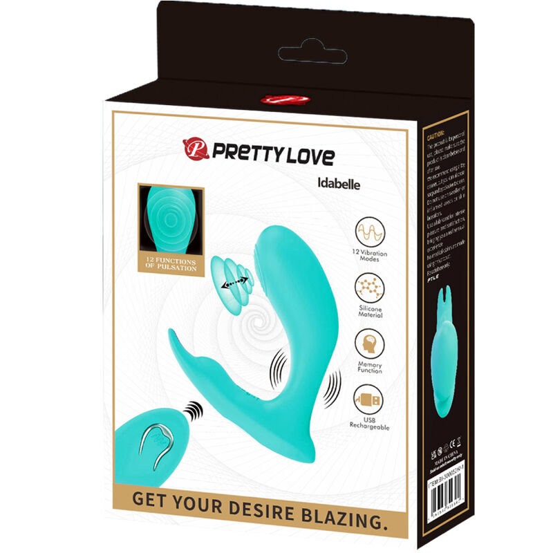 PRETTY LOVE - IDABELLE VIBRATION & PULSATION REMOTE CONTROL BLUE - NOCTURNA DESIRES