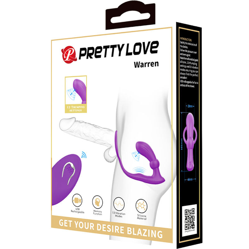 PRETTY LOVE - WARREN VIOLET ANAL RING & VIBRATOR - NOCTURNA DESIRES