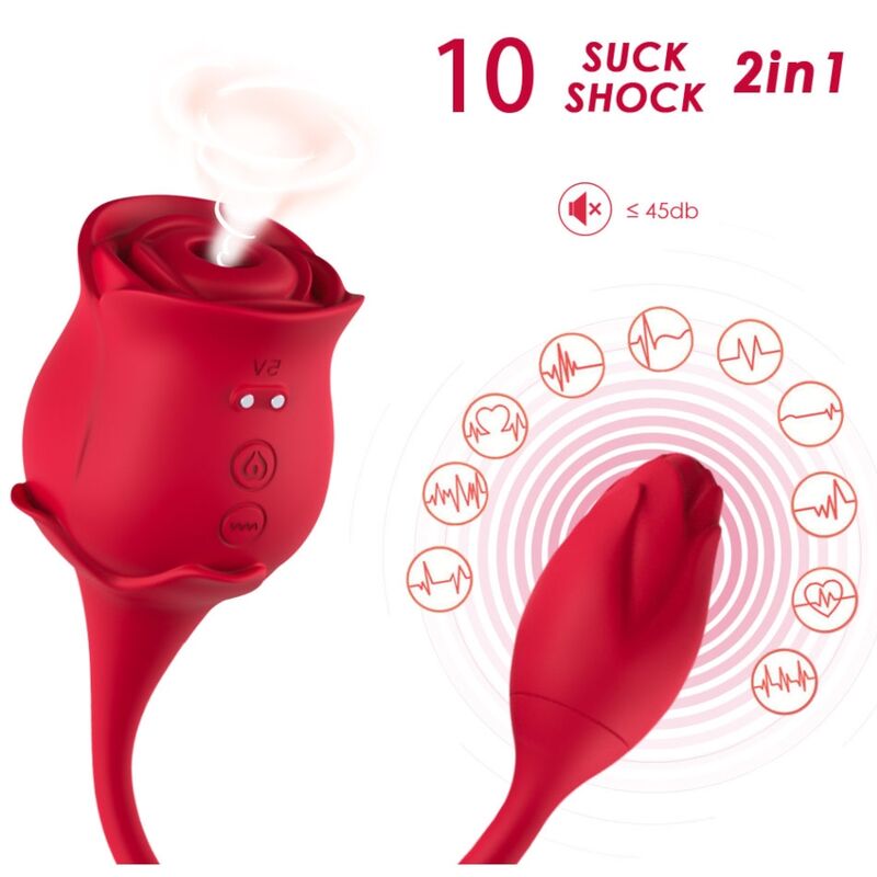 ARMONY - PINK CLITORIS SUCKER & VIBRATOR 10 MODES RED - NOCTURNA DESIRES