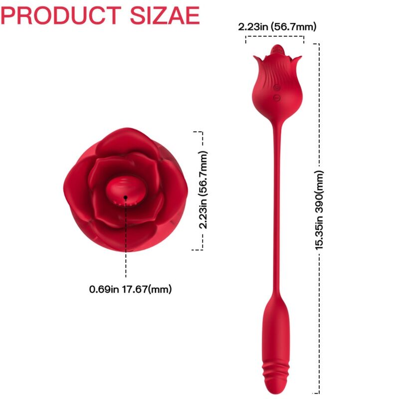 ARMONY - ROSELIP LICKING VIBRATING CLIT & VIBRATOR RED - NOCTURNA DESIRES