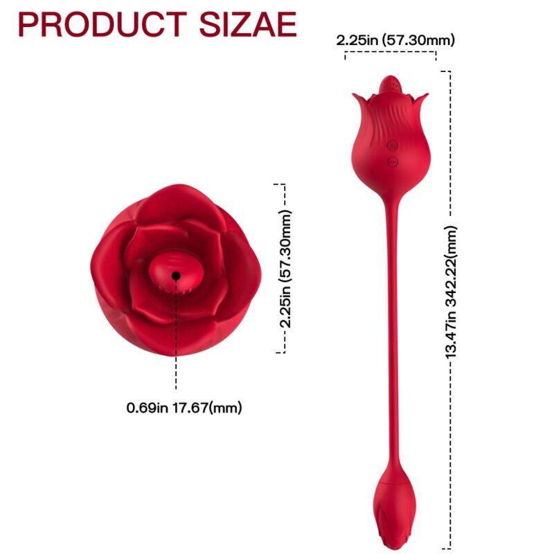ARMONY - PINK CLITORIS STIMULATOR VIBRATOR WITH TAIL 10 MODES RED - NOCTURNA DESIRES