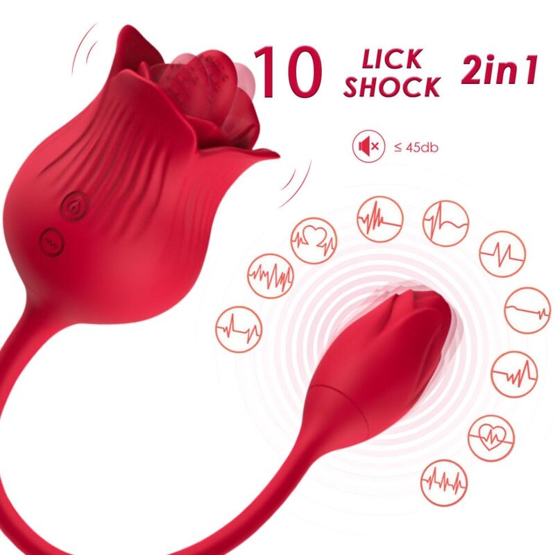 ARMONY - PINK CLITORIS STIMULATOR VIBRATOR WITH TAIL 10 MODES RED - NOCTURNA DESIRES
