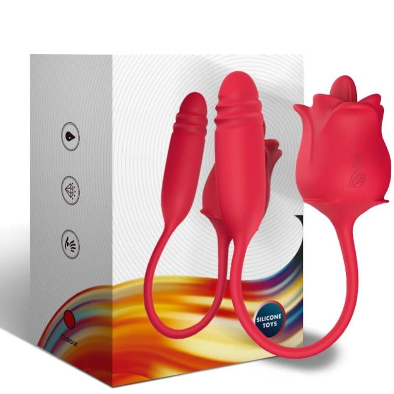 ARMONY - 3-IN-1 PINK, STIMULATOR, SUCTION AND UP&DOWN WITH RED TAIL - NOCTURNA DESIRES