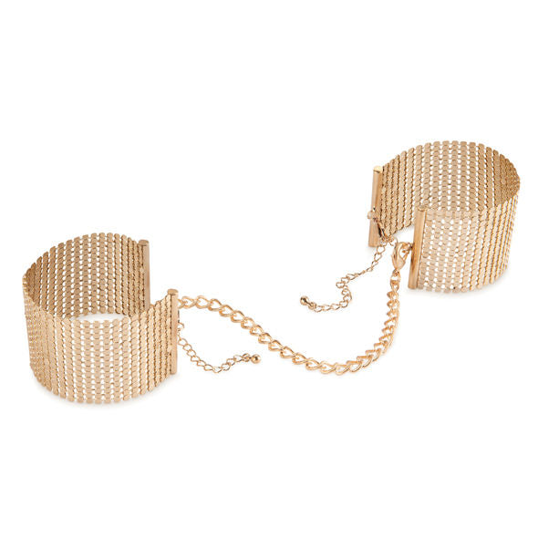 BIJOUX - DÉSIR MÉTALLIQUE GOLDEN METAL MESH HANDCUFFS BIJOUX DESIRE METALLIQUE  NOCTURNA DESIRES