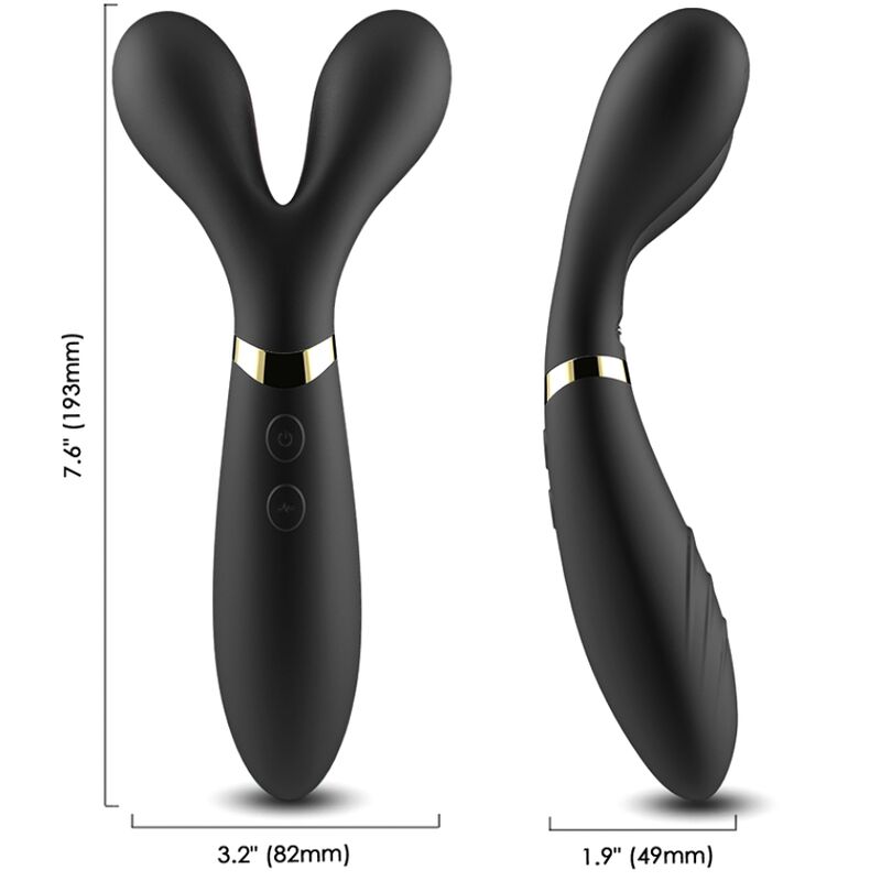 ARMONY - Y-WAND MASSAGER & VIBRATOR DOUBLE HEAD BLACK - NOCTURNA DESIRES