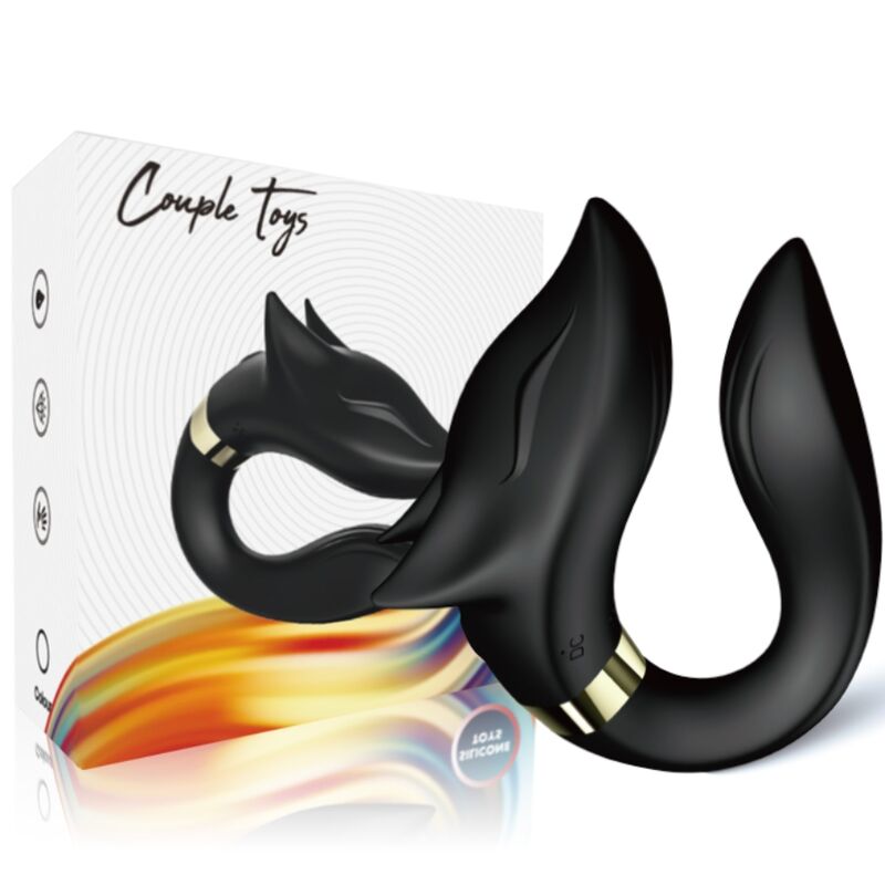 ARMONY - FOX VIBRATOR FOR COUPLES REMOTE CONTROL BLACK - NOCTURNA DESIRES