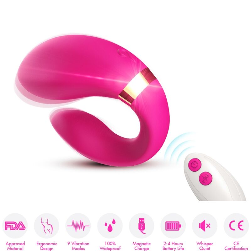 ARMONY - CRESCENT VIBRATOR FOR COUPLES REMOTE CONTROL FUCHSIA - NOCTURNA DESIRES