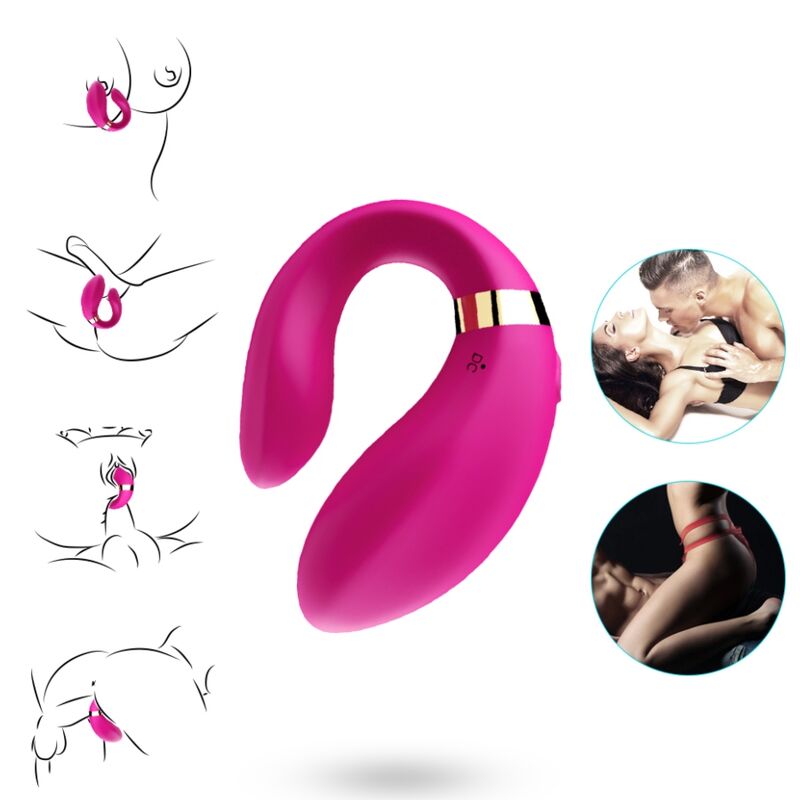 ARMONY - CRESCENT VIBRATOR FOR COUPLES REMOTE CONTROL FUCHSIA - NOCTURNA DESIRES