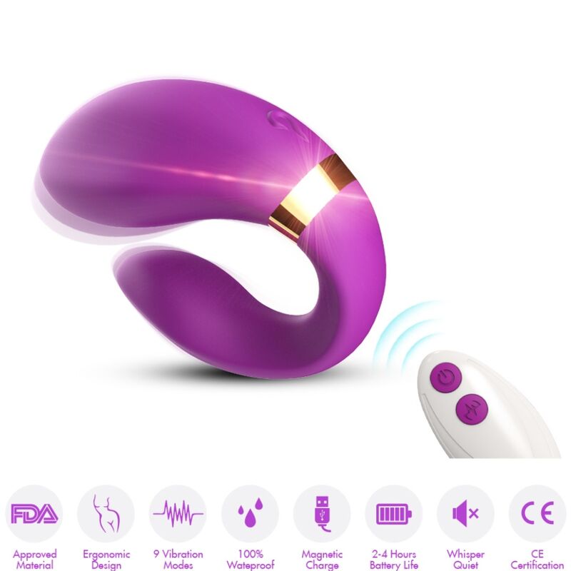 ARMONY - CRESCENT VIBRATOR FOR COUPLES REMOTE CONTROL PURPLE - NOCTURNA DESIRES