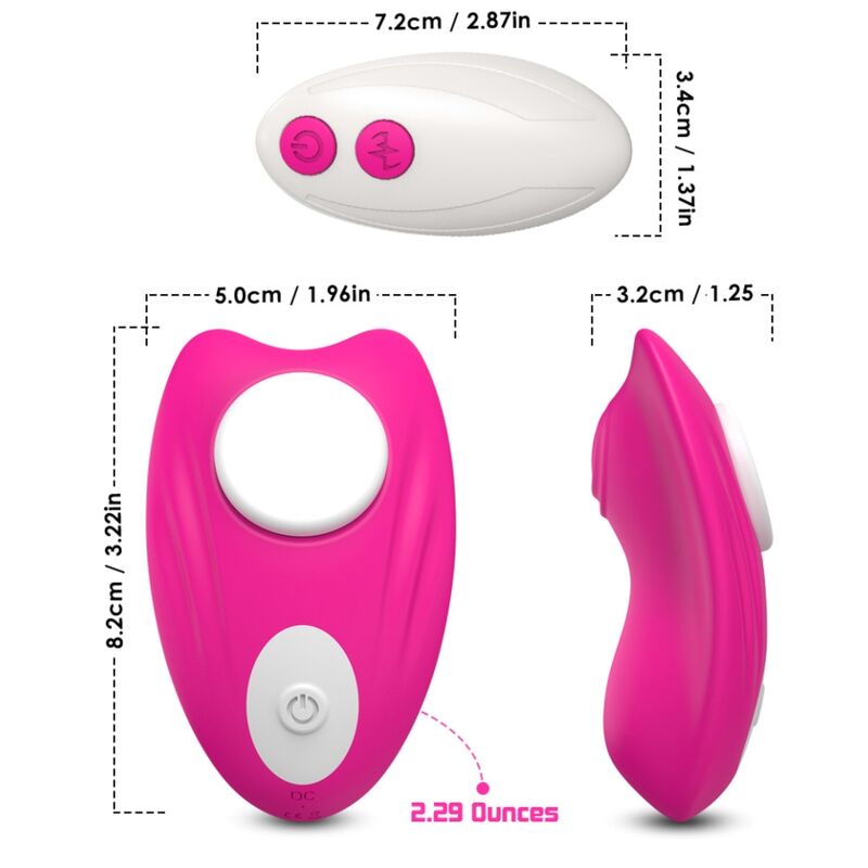 ARMONY - BUTTERFLY WEARABLE PANTIES VIBRATOR REMOTE CONTROL PINK - NOCTURNA DESIRES