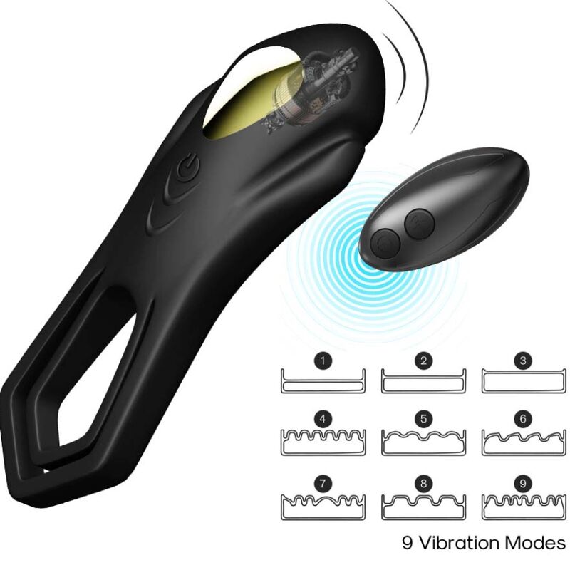 ARMONY - ROADSTER VIBRATOR DOUBLE RING REMOTE CONTROL BLACK - NOCTURNA DESIRES