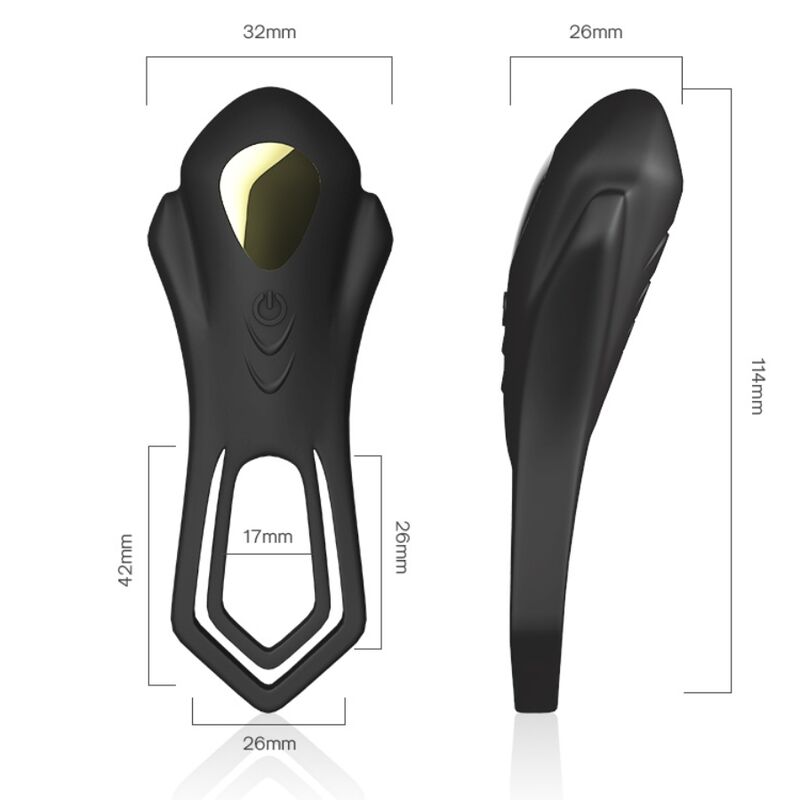 ARMONY - ROADSTER VIBRATOR DOUBLE RING REMOTE CONTROL BLACK - NOCTURNA DESIRES