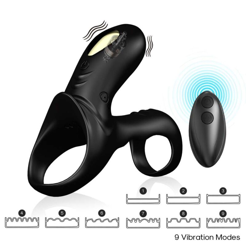 ARMONY - RANGER DOUBLE VIBRATOR RING FOR COUPLES BLACK - NOCTURNA DESIRES