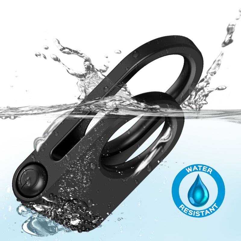ARMONY - TWINS DOUBLE VIBRATOR RING FOR COUPLES BLACK - NOCTURNA DESIRES