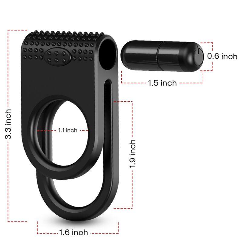 ARMONY - TWINS DOUBLE VIBRATOR RING FOR COUPLES BLACK - NOCTURNA DESIRES