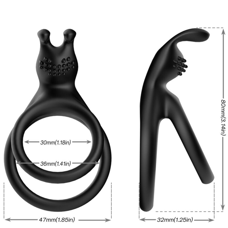 ARMONY - TENSY DOUBLE RABBIT RING BLACK - NOCTURNA DESIRES