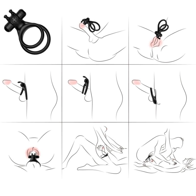 ARMONY - TRAVELER DOUBLE VIBRATOR RING FOR COUPLES RABBIT BLACK - NOCTURNA DESIRES