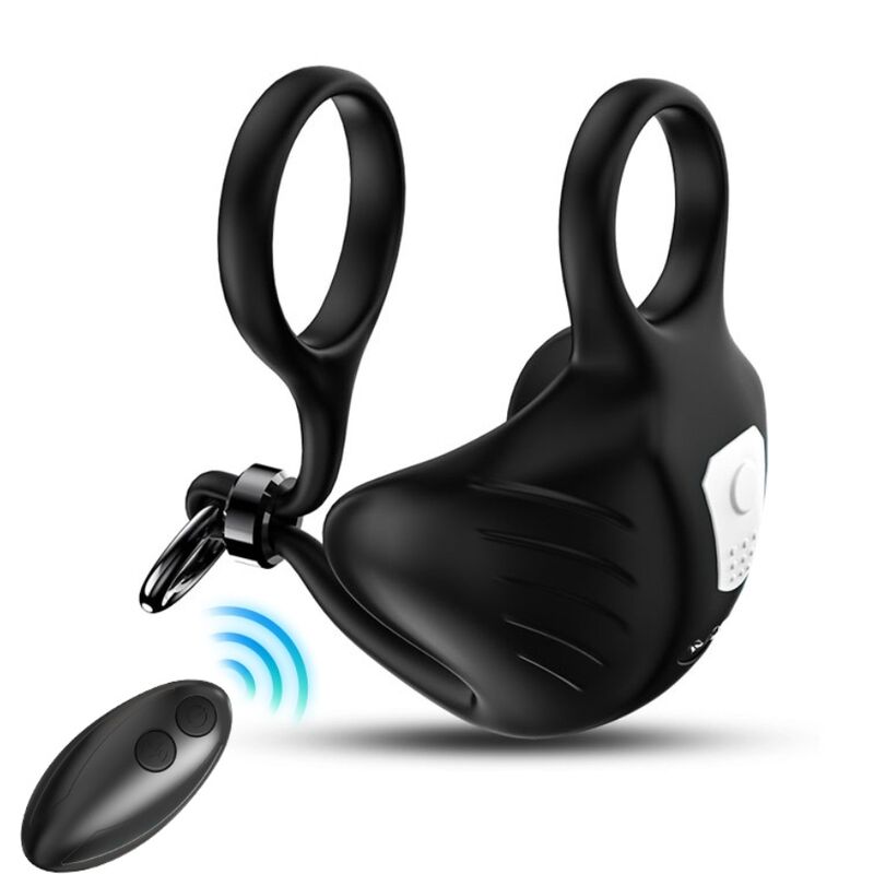 ARMONY - MANTA SCROTUM VIBRATOR RING REMOTE CONTROL BLACK - NOCTURNA DESIRES