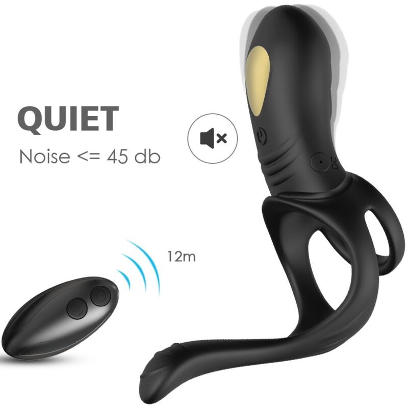 ARMONY - JOY JUMPER RING VIBRATOR FOR COUPLES & ANAL PLUG REMOTE CONTROL BLACK - NOCTURNA DESIRES