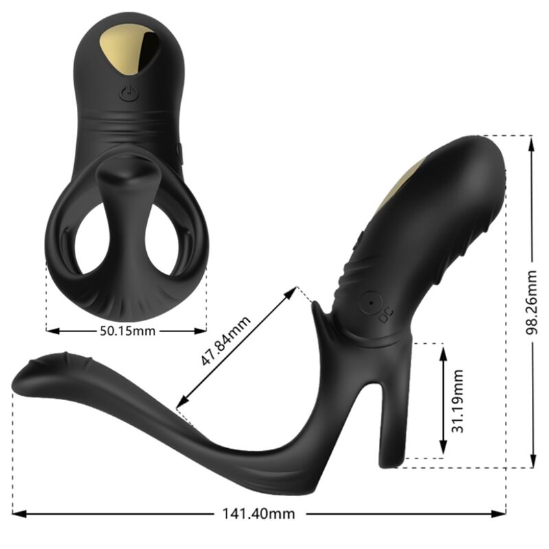 ARMONY - JOY JUMPER RING VIBRATOR FOR COUPLES & ANAL PLUG REMOTE CONTROL BLACK - NOCTURNA DESIRES