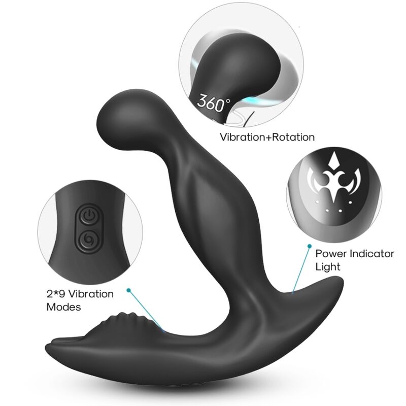 ARMONY - BAT KING VIBRATOR ANAL PROSTATE ROTATOR REMOTE CONTROL BLACK - NOCTURNA DESIRES