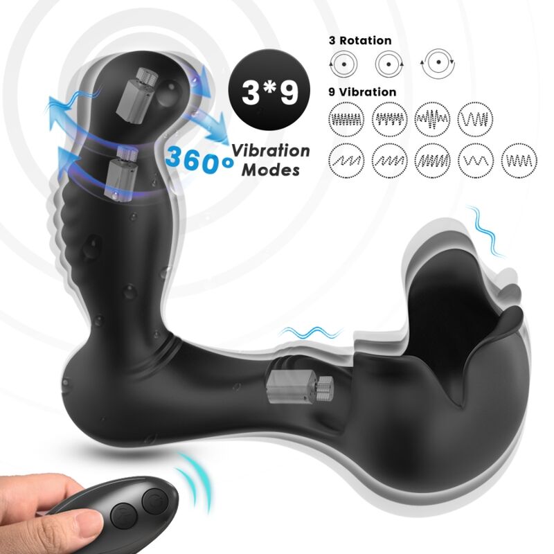 ARMONY - SURROUND VIBRATOR ANAL & STIMULATOR TESTICULOS REMOTE CONTROL BLACK - NOCTURNA DESIRES