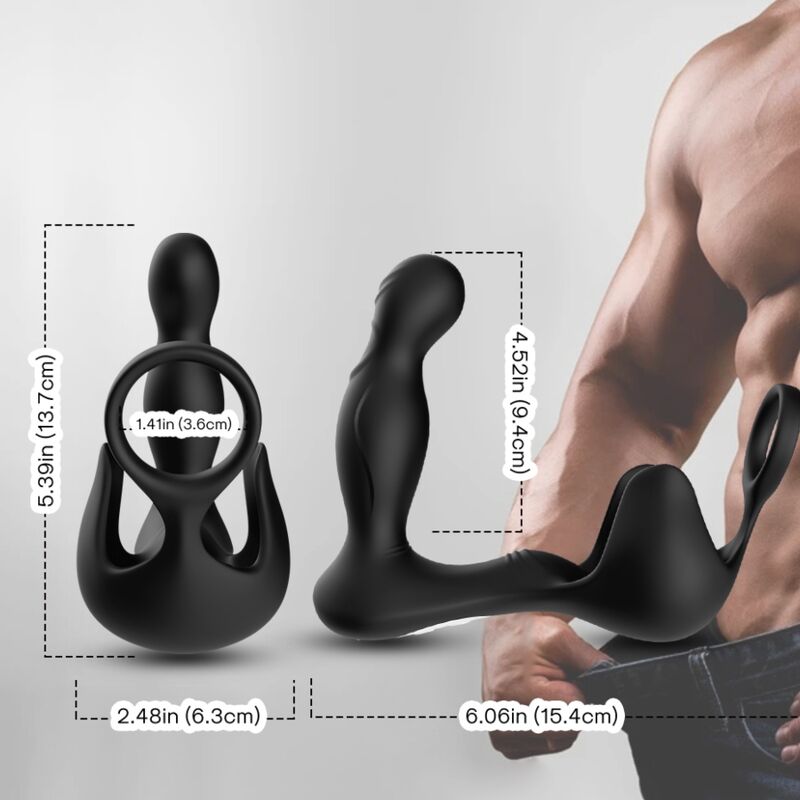 ARMONY - SURROUND VIBRATOR ANAL & STIMULATOR TESTICULOS & RING REMOTE CONTROL BLACK - NOCTURNA DESIRES