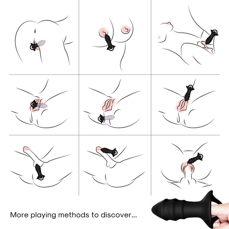 ARMONY - KYLIN FINGER VIBRATOR & ANAL PLUG REMOTE CONTROL BLACK - NOCTURNA DESIRES