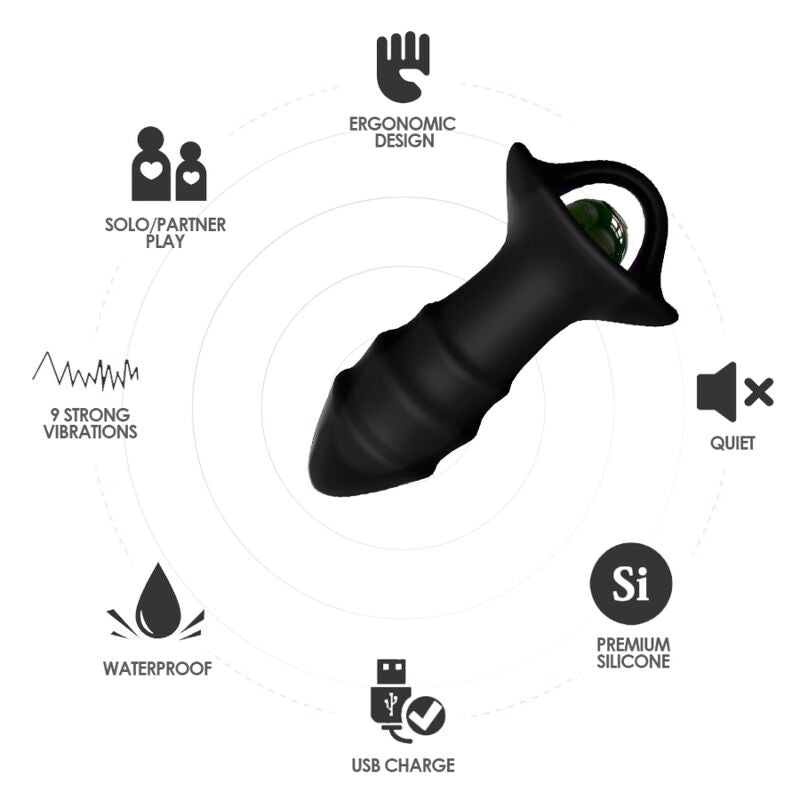 ARMONY - KYLIN FINGER VIBRATOR & ANAL PLUG REMOTE CONTROL BLACK - NOCTURNA DESIRES