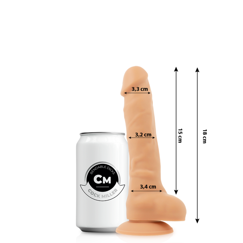 COCK MILLER - DILDO REALISTIC SILICONE DENSITY ARTICULABLE FLESH 18 CM - NOCTURNA DESIRES