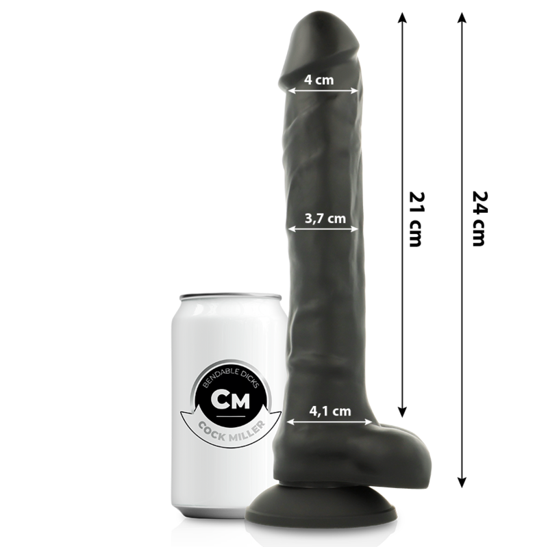 COCK MILLER - SILICONE DENSITY COCKSIL ARTICULABLE BLACK 24 CM - NOCTURNA DESIRES
