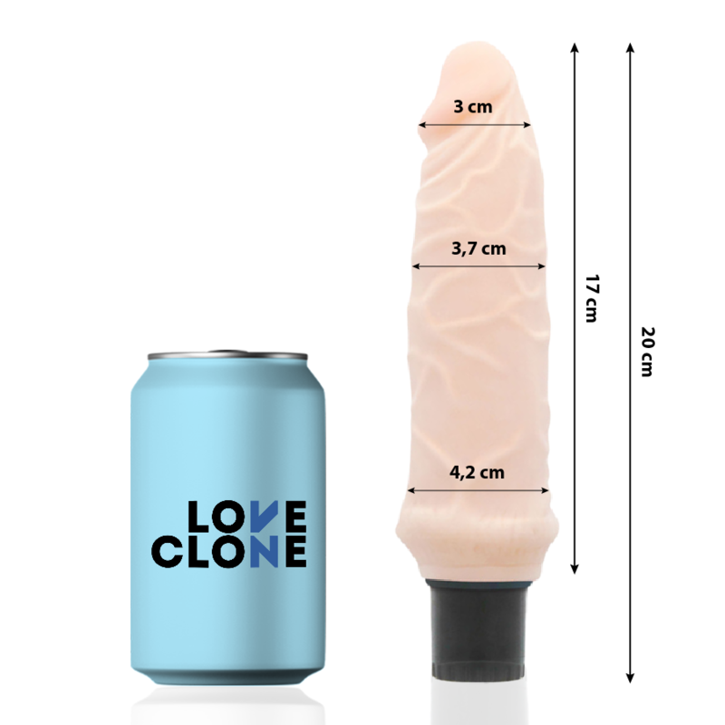 LOVECLONE - IVAR SELF LUBRICATION VIBRATOR 20 CM -O- 3.7 CM LOVECLONE  NOCTURNA DESIRES