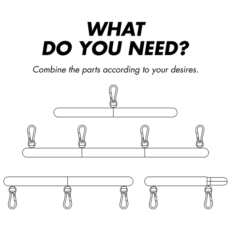 FETISH SUBMISSIVE BONDAGE - ADJUSTABLE SEPARATOR BAR 4 PIECES - NOCTURNA DESIRES