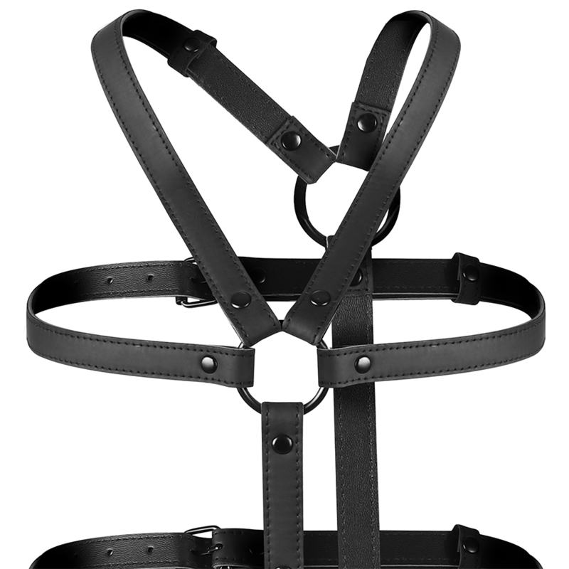 FETISH SUBMISSIVE BONDAGE - ADJUSTABLE HARNESS TORSO AND ARMS - NOCTURNA DESIRES