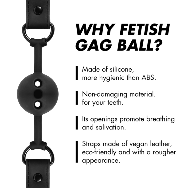 FETISH SUBMISSIVE BONDAGE - BREATHABLE SILICONE BALL GAG - NOCTURNA DESIRES