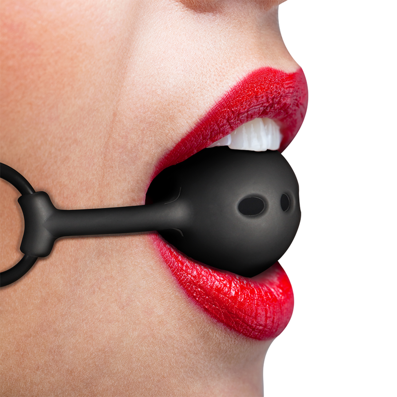 FETISH SUBMISSIVE BONDAGE - BREATHABLE SILICONE BALL GAG - NOCTURNA DESIRES