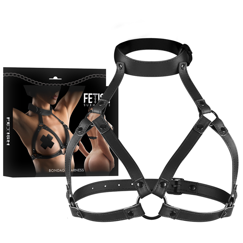 FETISH SUBMISSIVE BONDAGE - ADJUSTABLE CHEST HARNESS - NOCTURNA DESIRES