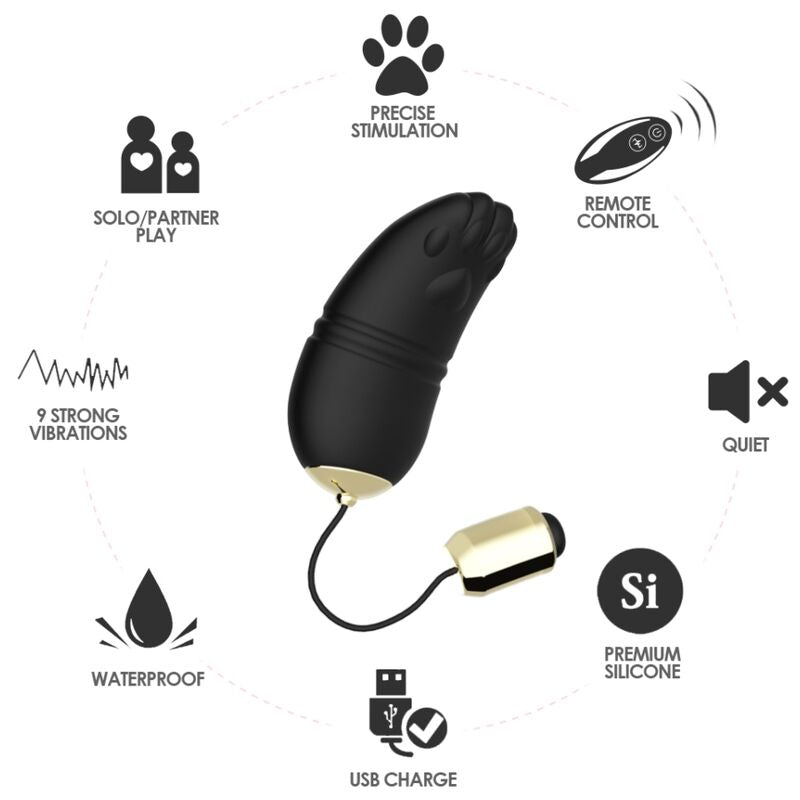 ARMONY - KITTY EGG VIBRATOR G-SPOT REMOTE CONTROL BLACK - NOCTURNA DESIRES